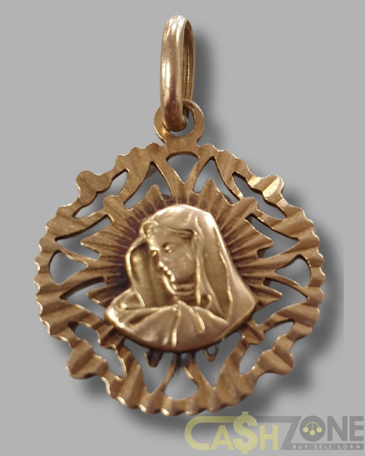 18ct Yellow Gold Virgin Mary Pendant