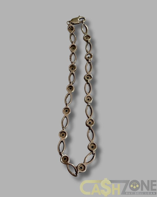 Ladies 10ct Yellow Gold Green Stone Bracelet