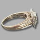 Ladies 9ct Yellow Gold Ring W/ 57 Clear Stones