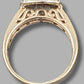 Ladies 9ct Yellow Gold Ring W/ 57 Clear Stones