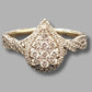 Ladies 9ct Yellow Gold Clear Stone Tear Drop Ring