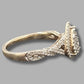 Ladies 9ct Yellow Gold Clear Stone Tear Drop Ring