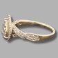Ladies 9ct Yellow Gold Clear Stone Tear Drop Ring