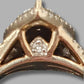 Ladies 9ct Yellow Gold Clear Stone Tear Drop Ring