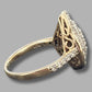 Ladies 9ct Yellow Gold Tear Drop Ring With Clear Stones