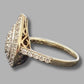 Ladies 9ct Yellow Gold Tear Drop Ring With Clear Stones