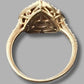 Ladies 9ct Yellow Gold Tear Drop Ring With Clear Stones