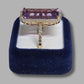 Ladies 9ct Yellow Gold Purple & Clear Stone Cocktail Ring