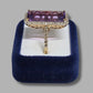Ladies 9ct Yellow Gold Purple & Clear Stone Cocktail Ring