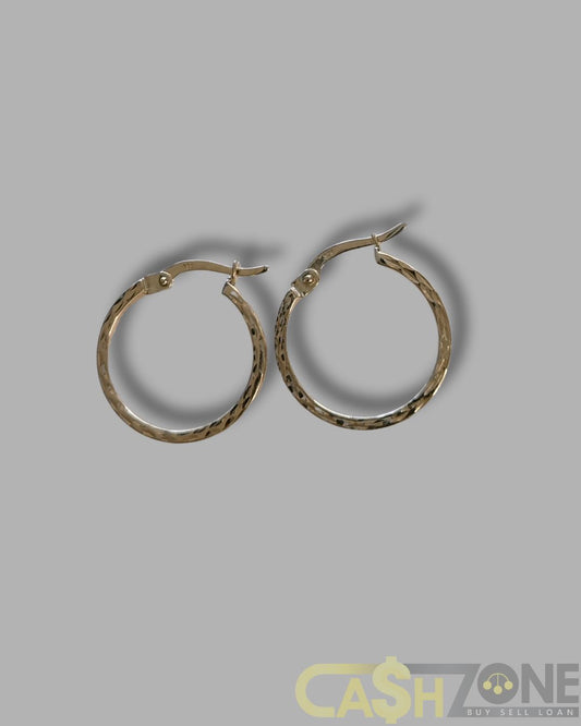 Ladies 9ct Yellow Gold Hollow Hoop Earrings
