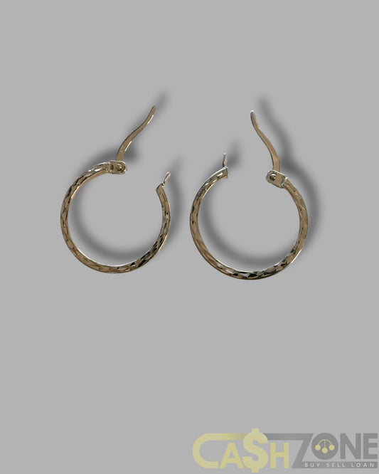 Ladies 9ct Yellow Gold Hollow Hoop Earrings