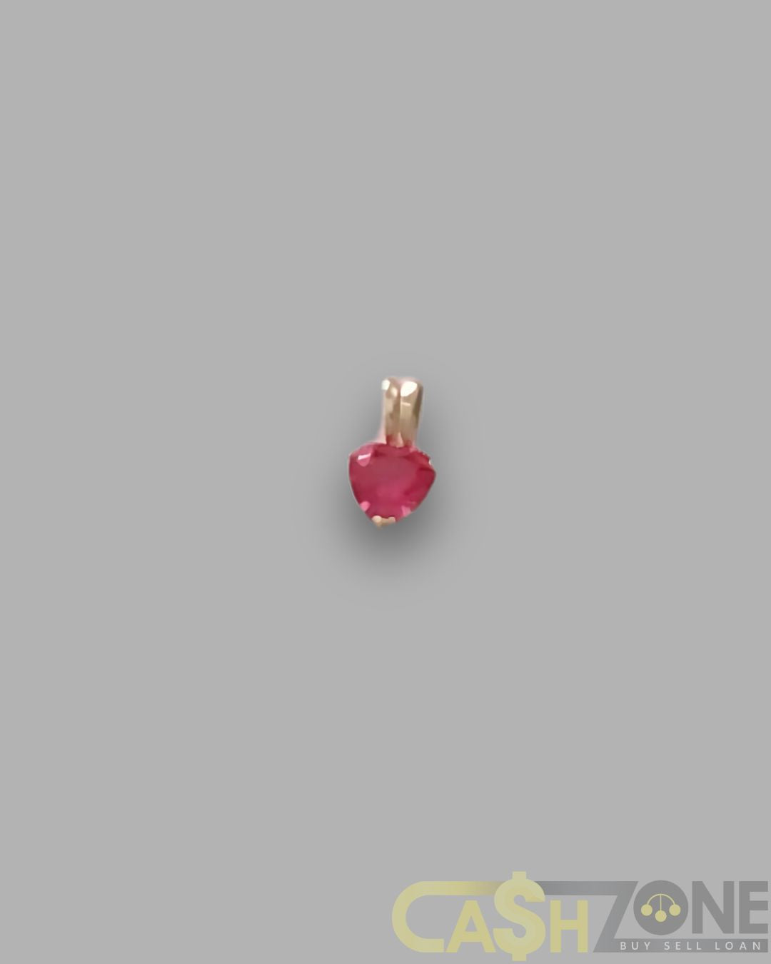 9ct Yellow Gold Pink Heart Pendant