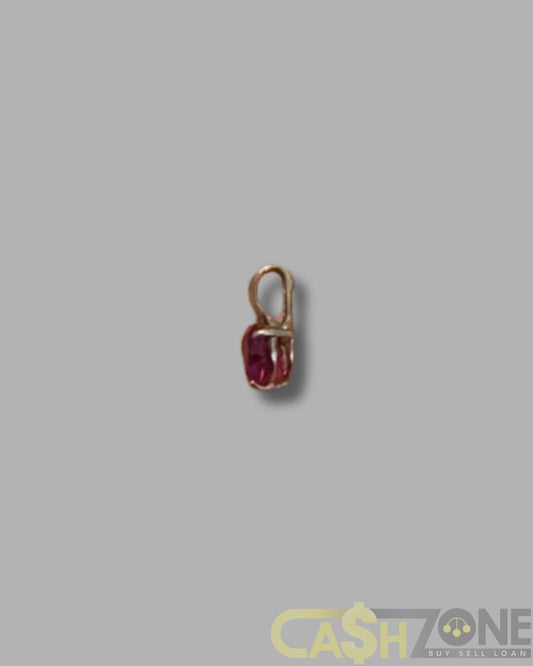 9ct Yellow Gold Pink Heart Pendant