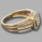 Ladies 9ct Yellow Gold Clear Stone Ring
