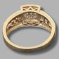 Ladies 9ct Yellow Gold Clear Stone Ring