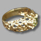 Ladies 9ct Yellow Gold Raw Design Green Stone Ring