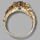 Ladies 9ct Yellow Gold Raw Design Green Stone Ring