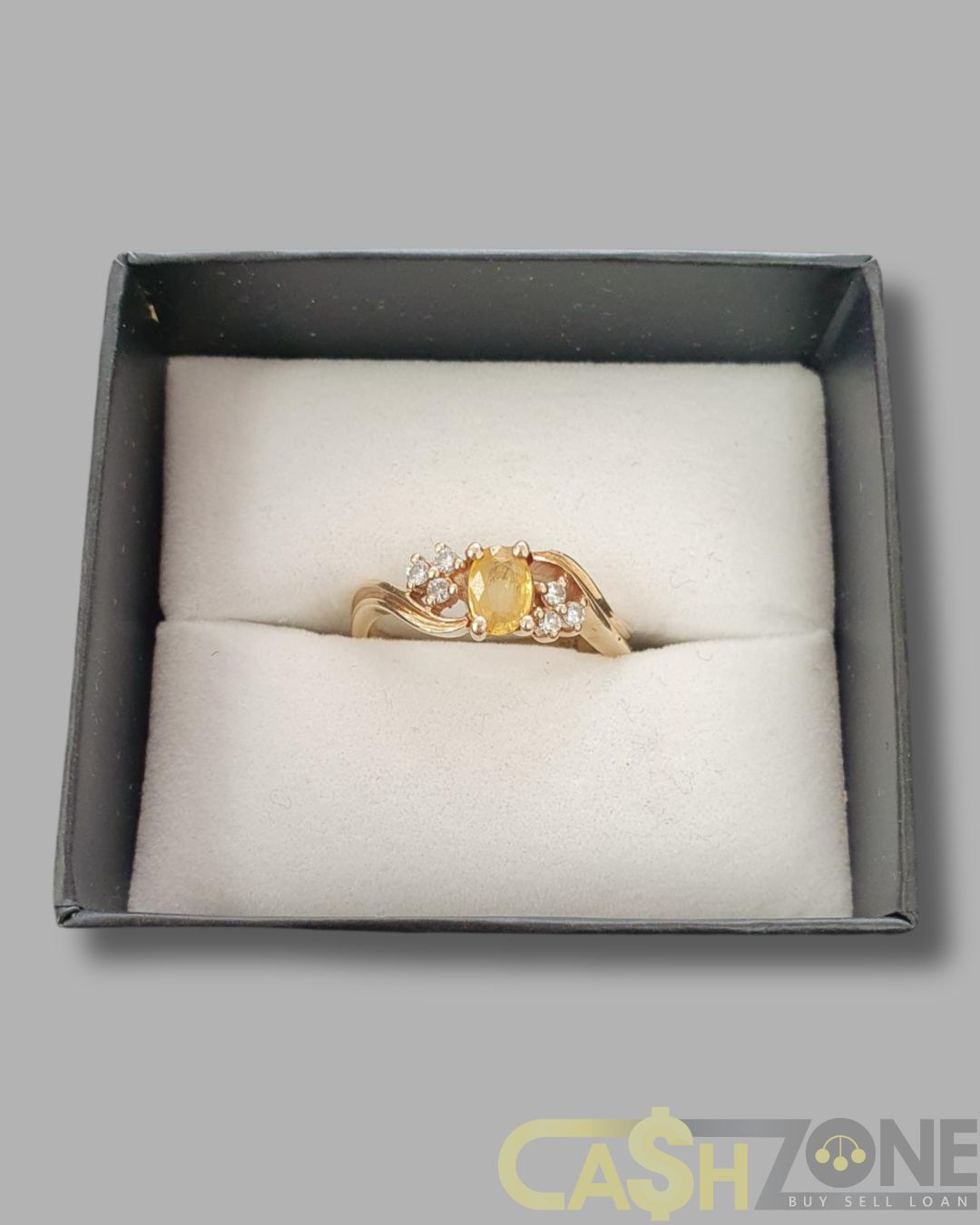 Ladies Yellow Gold Yellow Stone Ring