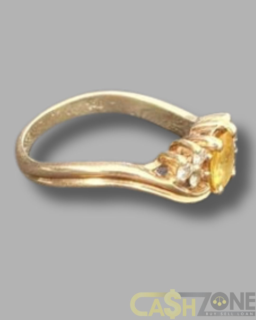 Ladies Yellow Gold Yellow Stone Ring