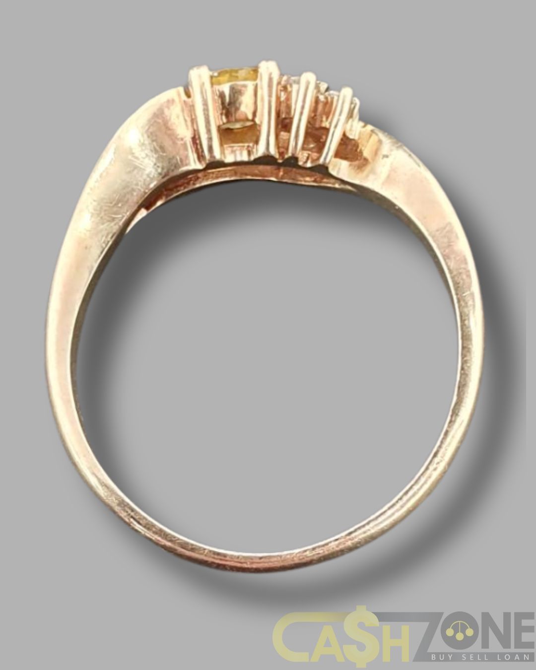 Ladies Yellow Gold Yellow Stone Ring