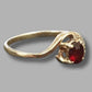 Ladies 9ct Yellow Gold Red Stone Ring