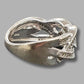 Ladies 10ct White Gold Clear Stone Woven Pattern Ring