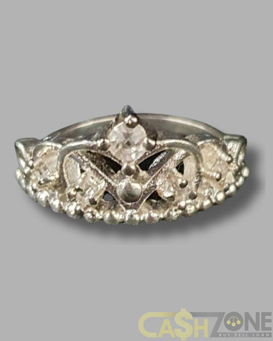 Ladies Silver Tiara Ring