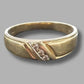 Men's 9ct Yellow Gold 3 Clear Stone Ring