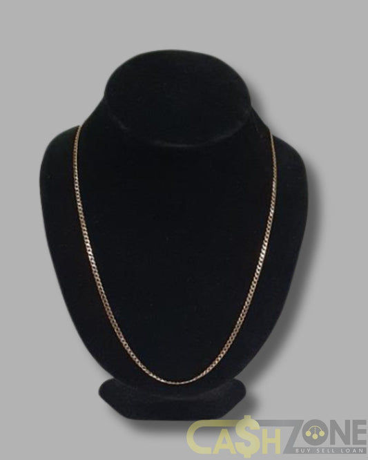 9ct Yellow Gold 58cm Unisex Flat Curb Chain