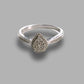 9CT White Gold Ladies Clear Stone Engagement Teardrop Ring