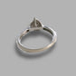 9CT White Gold Ladies Clear Stone Engagement Teardrop Ring