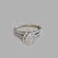 Ladies 9ct Yellow Gold Tear Drop Ring With Clear Stones