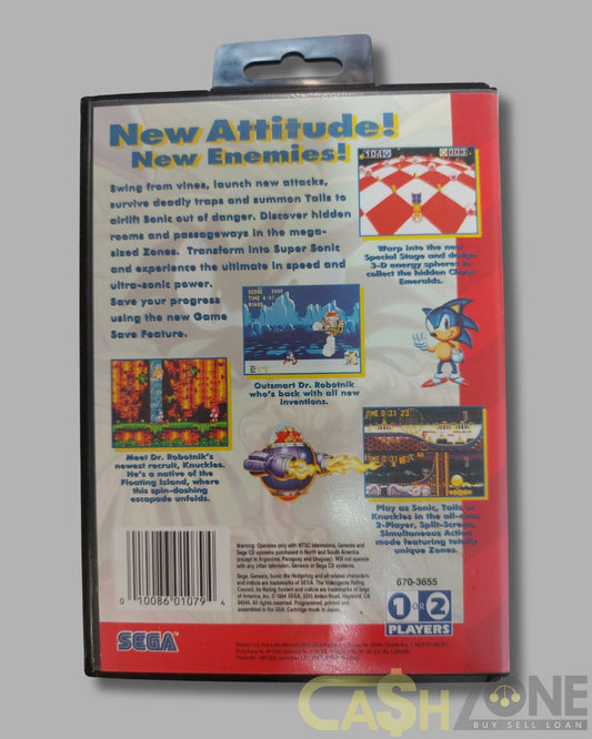 Sonic The Hedgehog 3 Sega Genesis Game NTSC