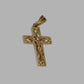 9ct Yellow Jesus on Cross Pendant with Clear Stone