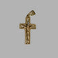9ct Yellow Jesus on Cross Pendant with Clear Stone