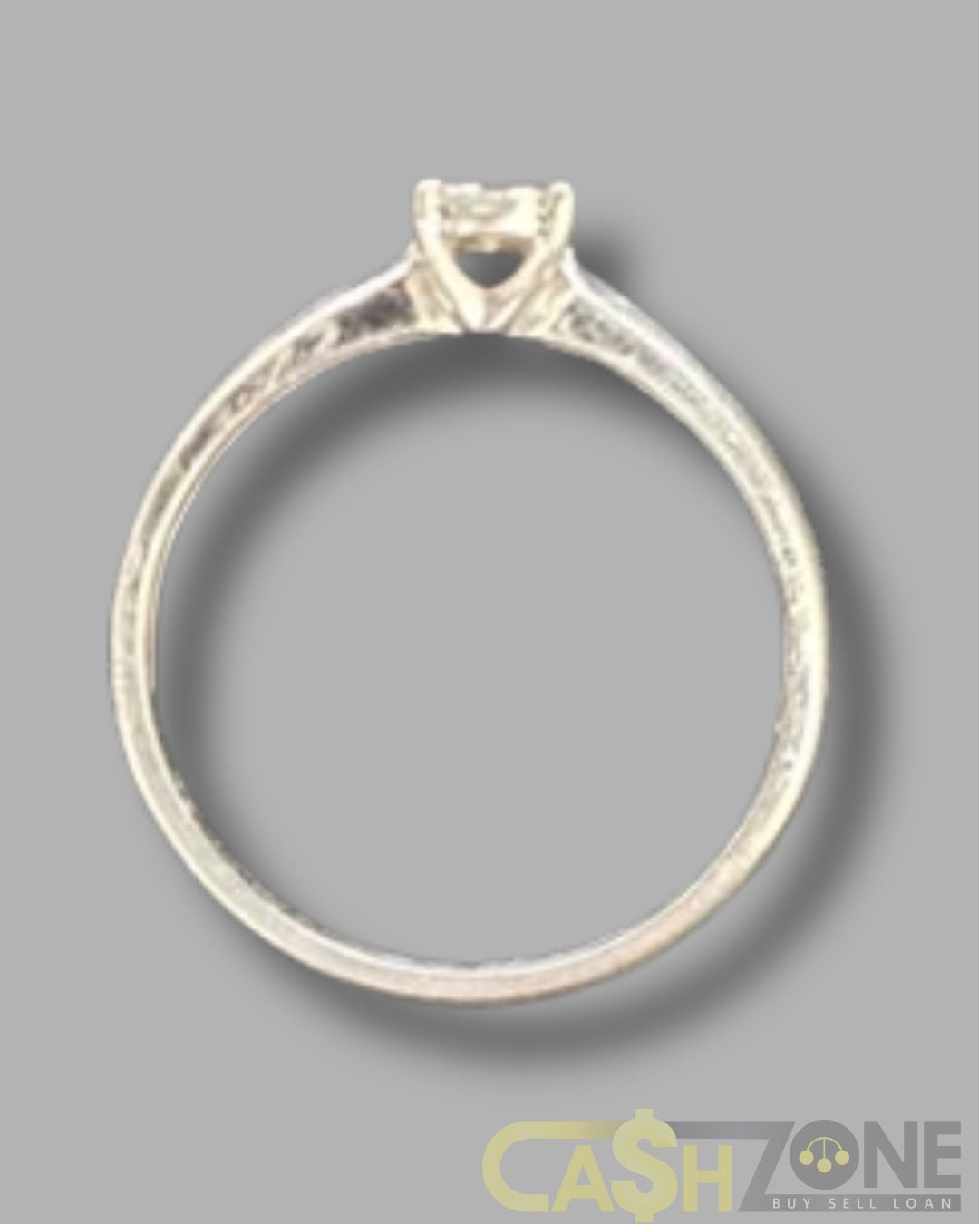 Ladies 9ct White Gold Clear Stone Ring