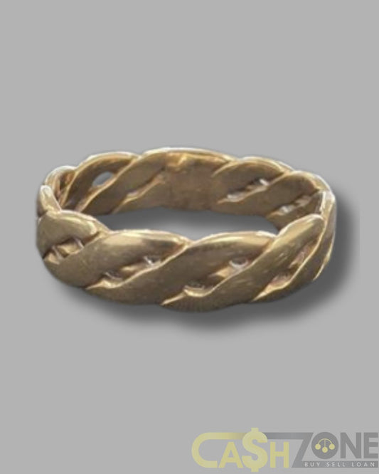 Men's 9ct Yellow Gold Twist Pattern Ring