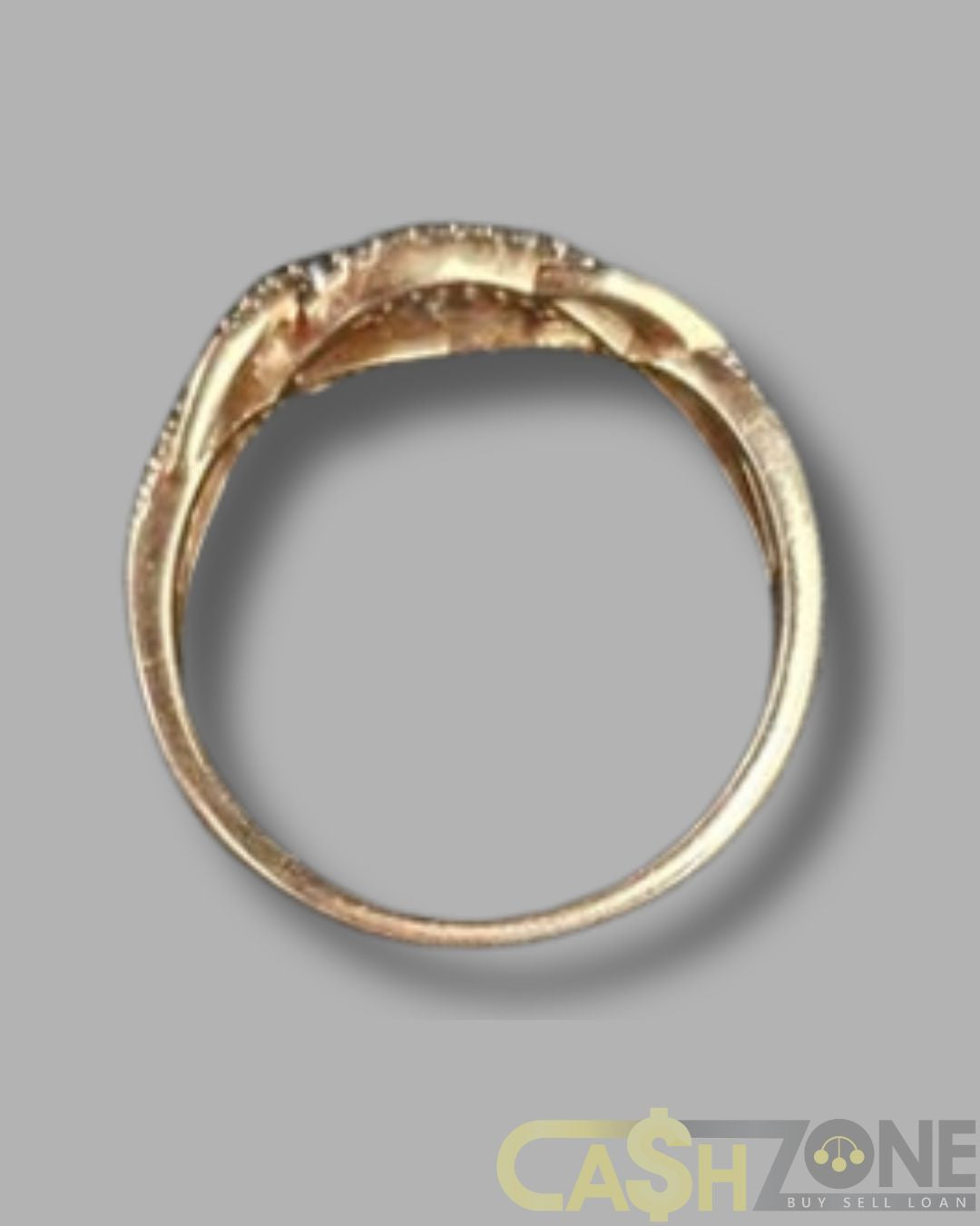 Ladies 9ct Yellow Gold Cross Over Ring