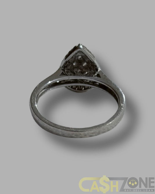 Ladies 9ct White Gold Diamond Pear Shape Ring