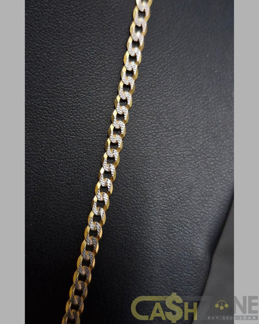 Men's 9ct Yellow Gold 50cm Patterned Curb Chain