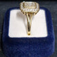 Ladies 9ct Yellow Gold Clear Stone Ring