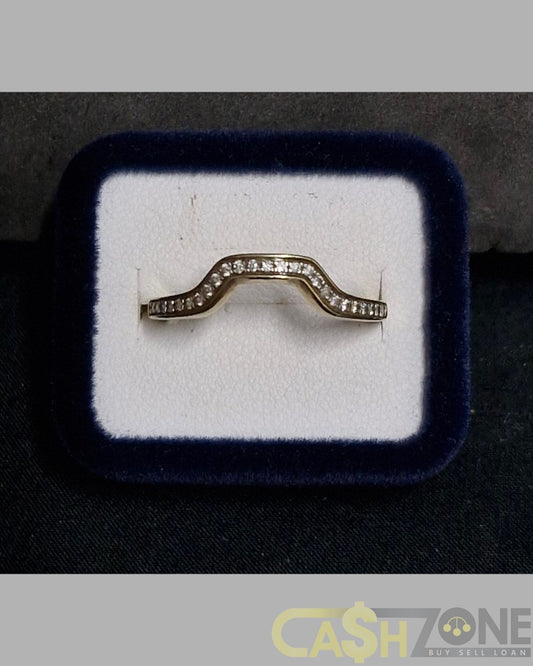 Ladies 9ct Yellow Gold Clear Stone Enhancer Ring