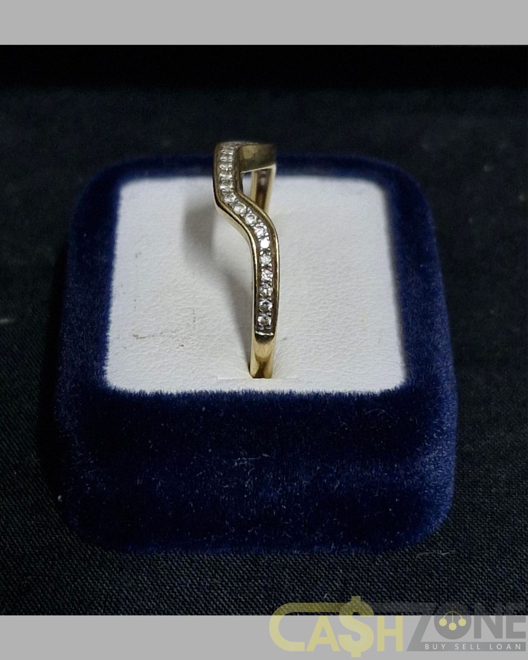 Ladies 9ct Yellow Gold Clear Stone Enhancer Ring