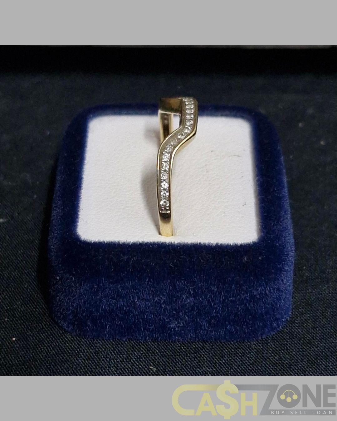 Ladies 9ct Yellow Gold Clear Stone Enhancer Ring