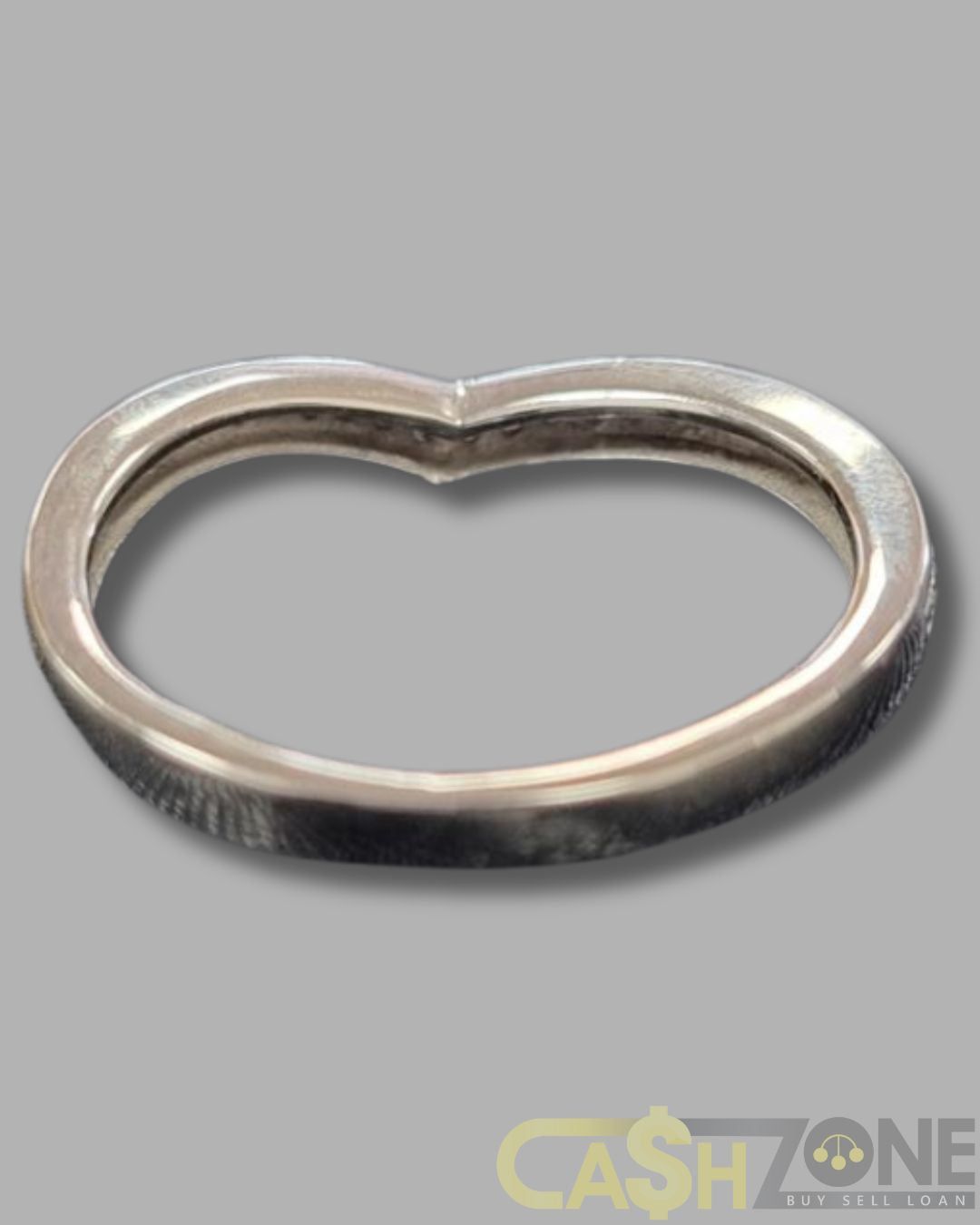 Ladies 10ct White Gold Clear Stone Ring