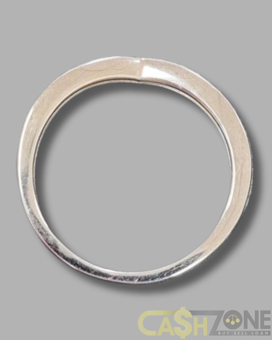 Ladies 10ct White Gold Clear Stone Ring