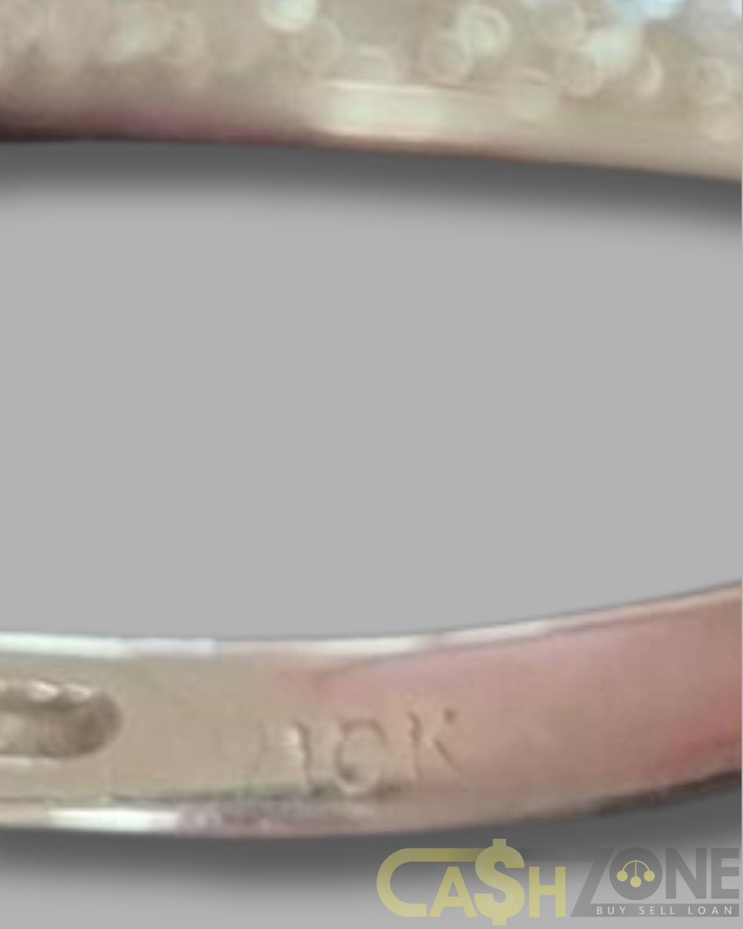 Ladies 10ct White Gold Clear Stone Ring