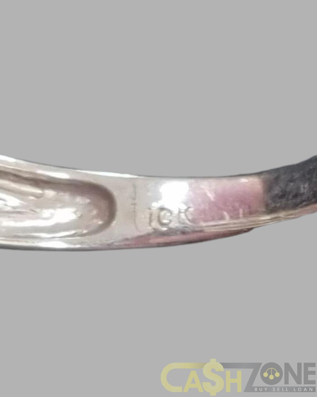 Ladies 10ct White Gold Clear Stone Engagement Ring