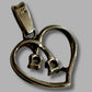 Ladies 9ct Yellow Gold Clear Stone Heart Pendant