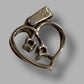 Ladies 9ct Yellow Gold Clear Stone Heart Pendant